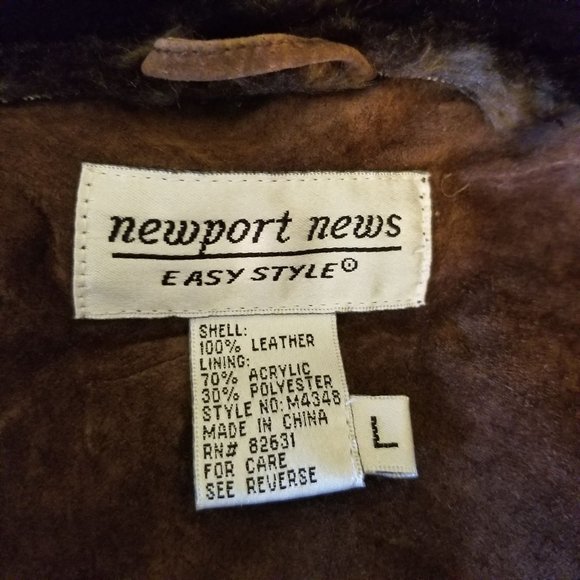 Newport News L Brown Rancher Coat Faux Fur Trim Shearling Rancher Duster Cosplay - Picture 3 of 8